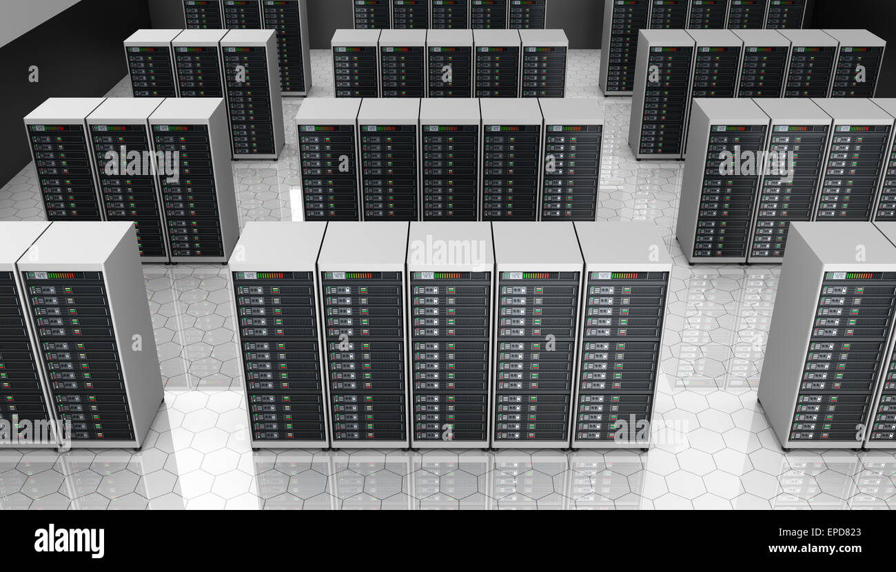 La sala server nel datacenter , cluster Foto Stock