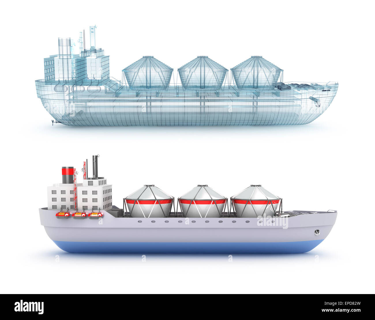 Petroliera nave e modello di filo Foto Stock