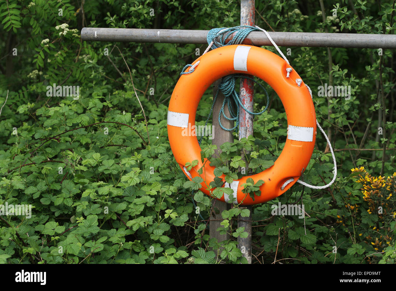 Basic per salvare la vita a marcia commerciale di pesca sul lago. Foto Stock