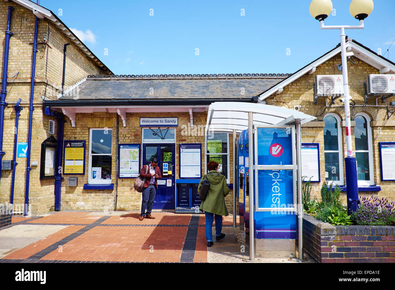 Stazione ferroviaria Sandy Bedfordshire Regno Unito Foto Stock