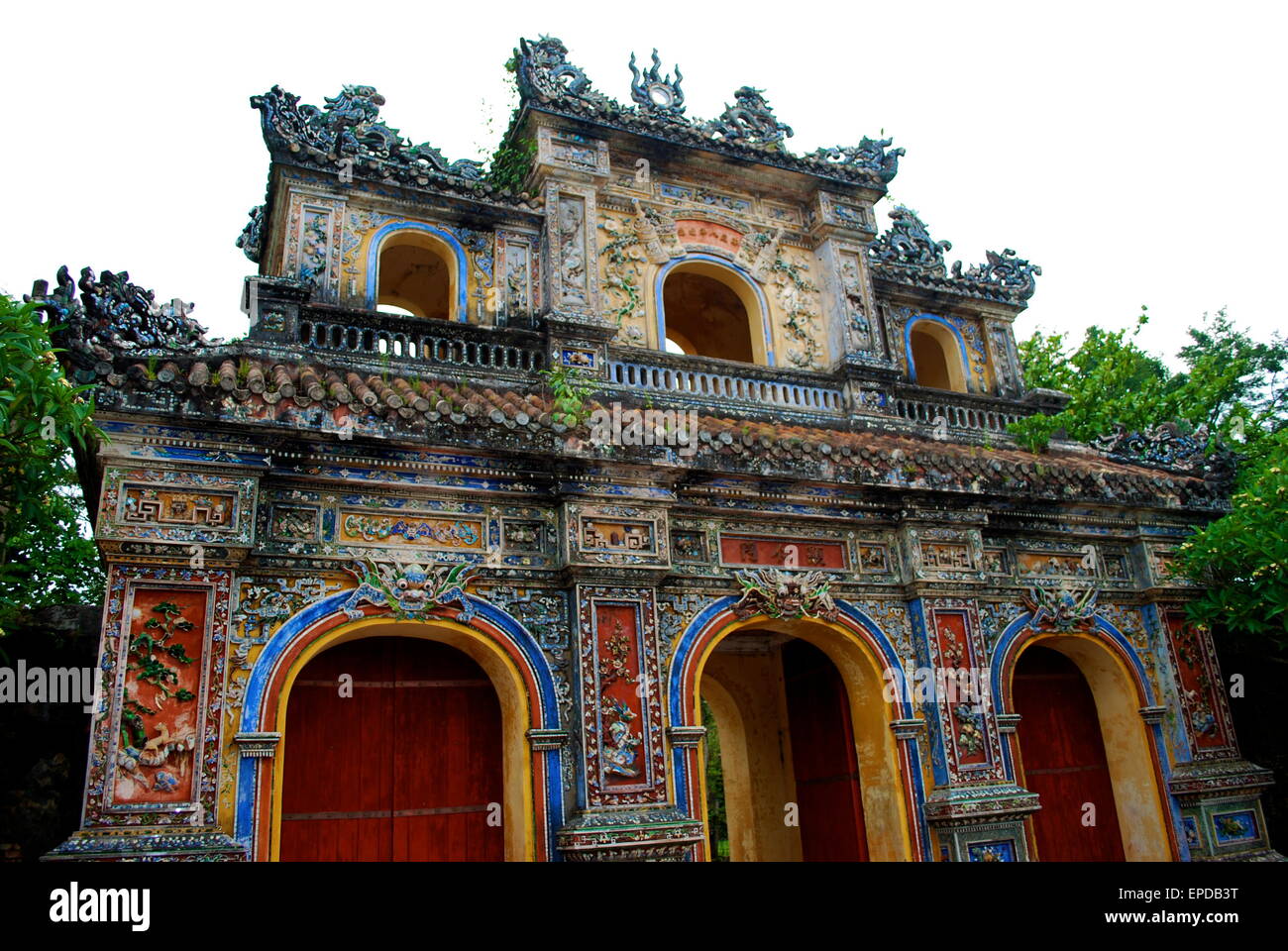 Tempio gateway, la cittadella imperiale, tonalità, Vietnam Foto Stock