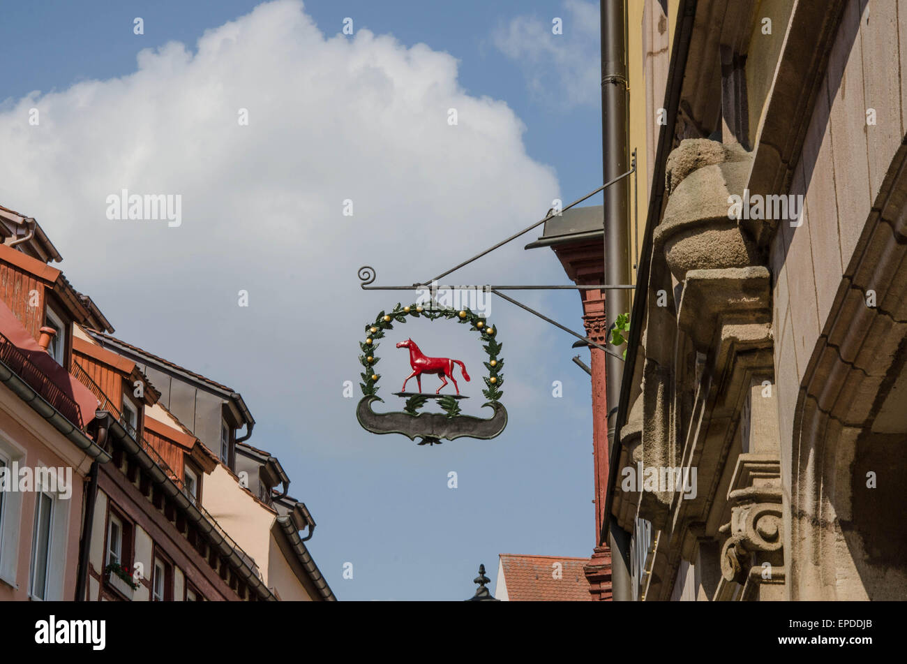 In epoca medievale, quando Norimberga fu una città imperiale "Red Horse" o "Rotes Rösslein' è stato uno dei migliori indirizzi Foto Stock