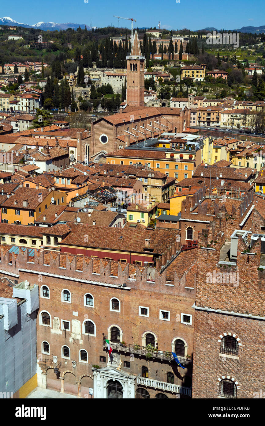 Vista aerea di Verona nel Veneto, Italia Foto Stock