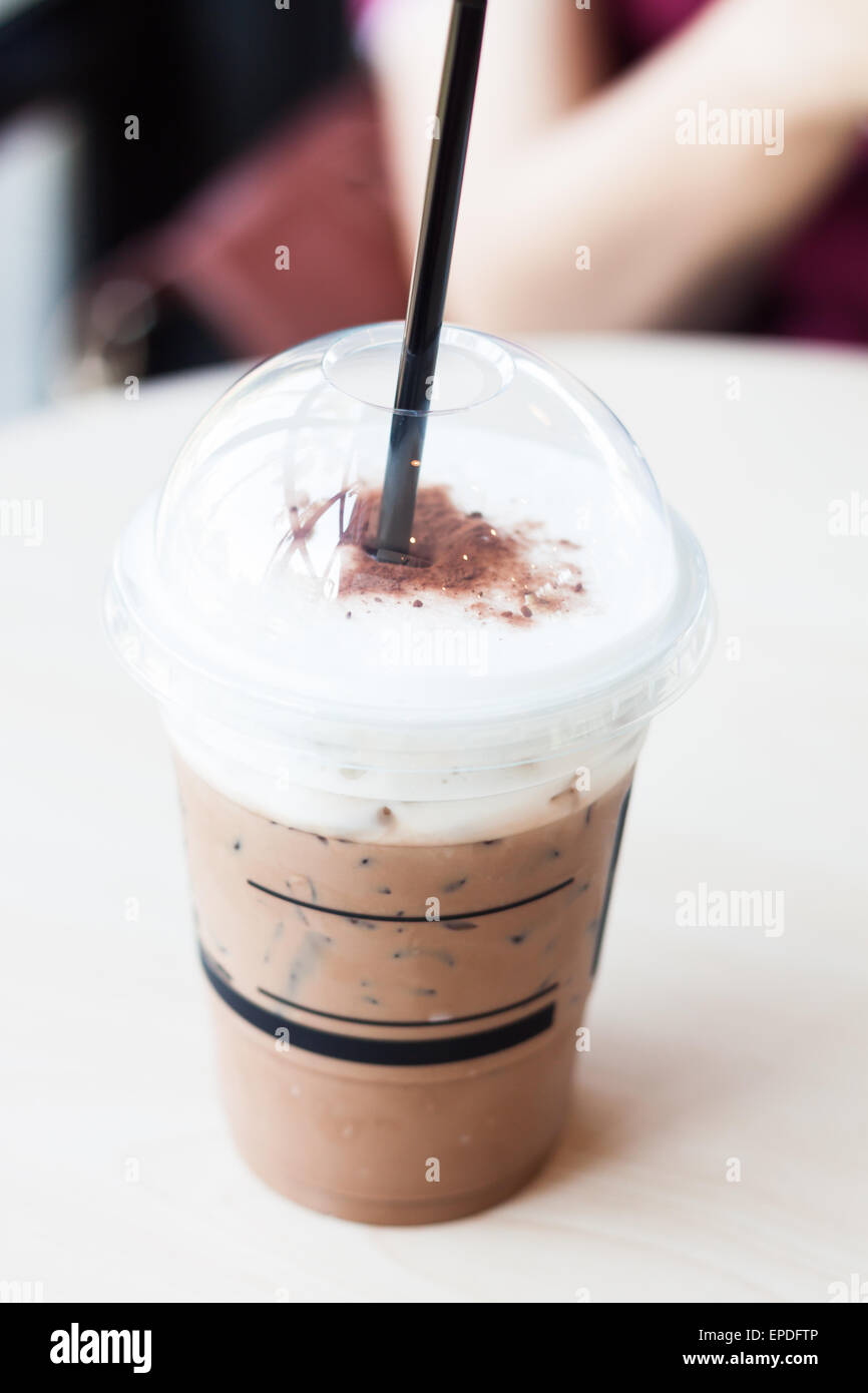 Iced mocha latte con schiuma di micro, stock photo Foto Stock