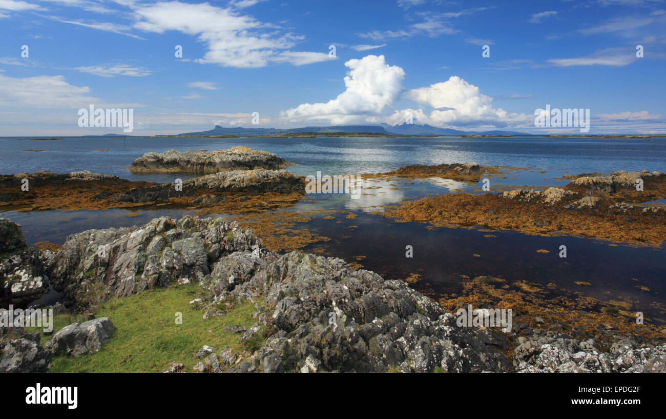 Le piccole isole da Rhu in Arisaig. Foto Stock