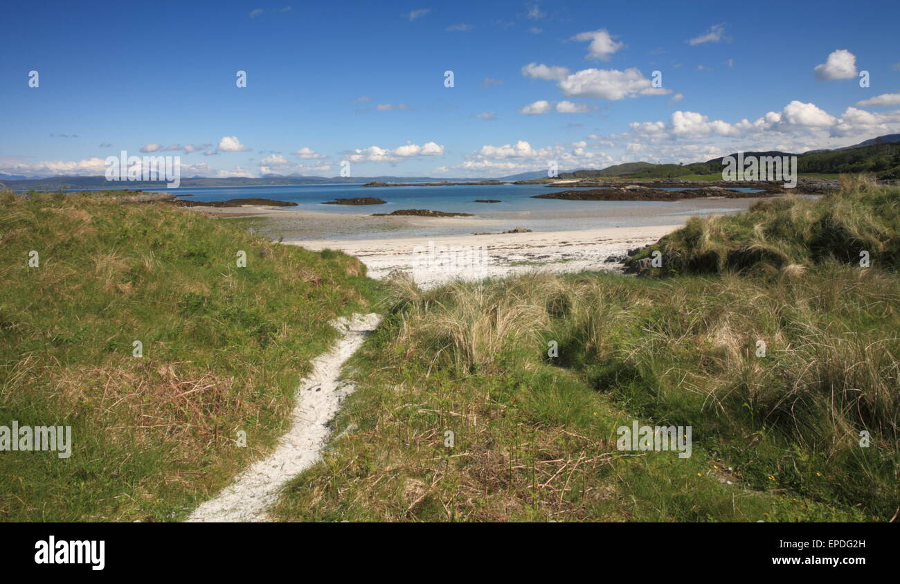 Spiaggia Traigh a Arisaig nelle Highlands Scozzesi. Foto Stock