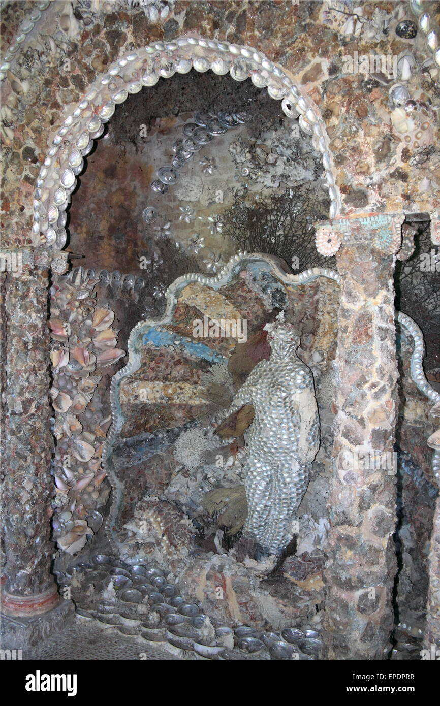Shell Grotto, Hampton Court House, Hampton Court Green, Greater London, Inghilterra, Gran Bretagna, Regno Unito, Regno Unito, Europa Foto Stock