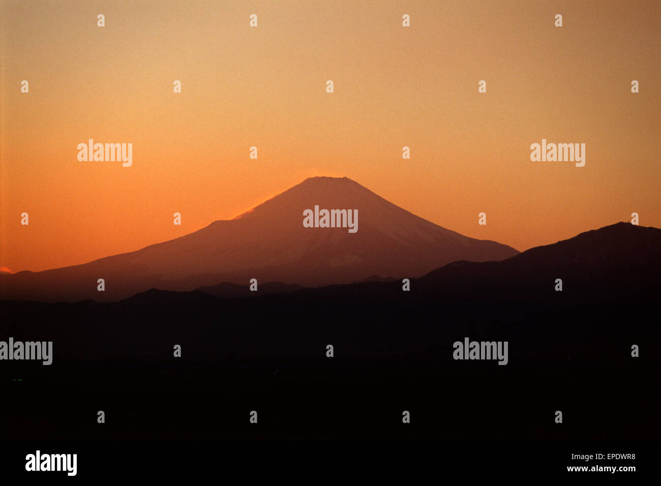 Giappone, Monte Fuji al tramonto Foto Stock