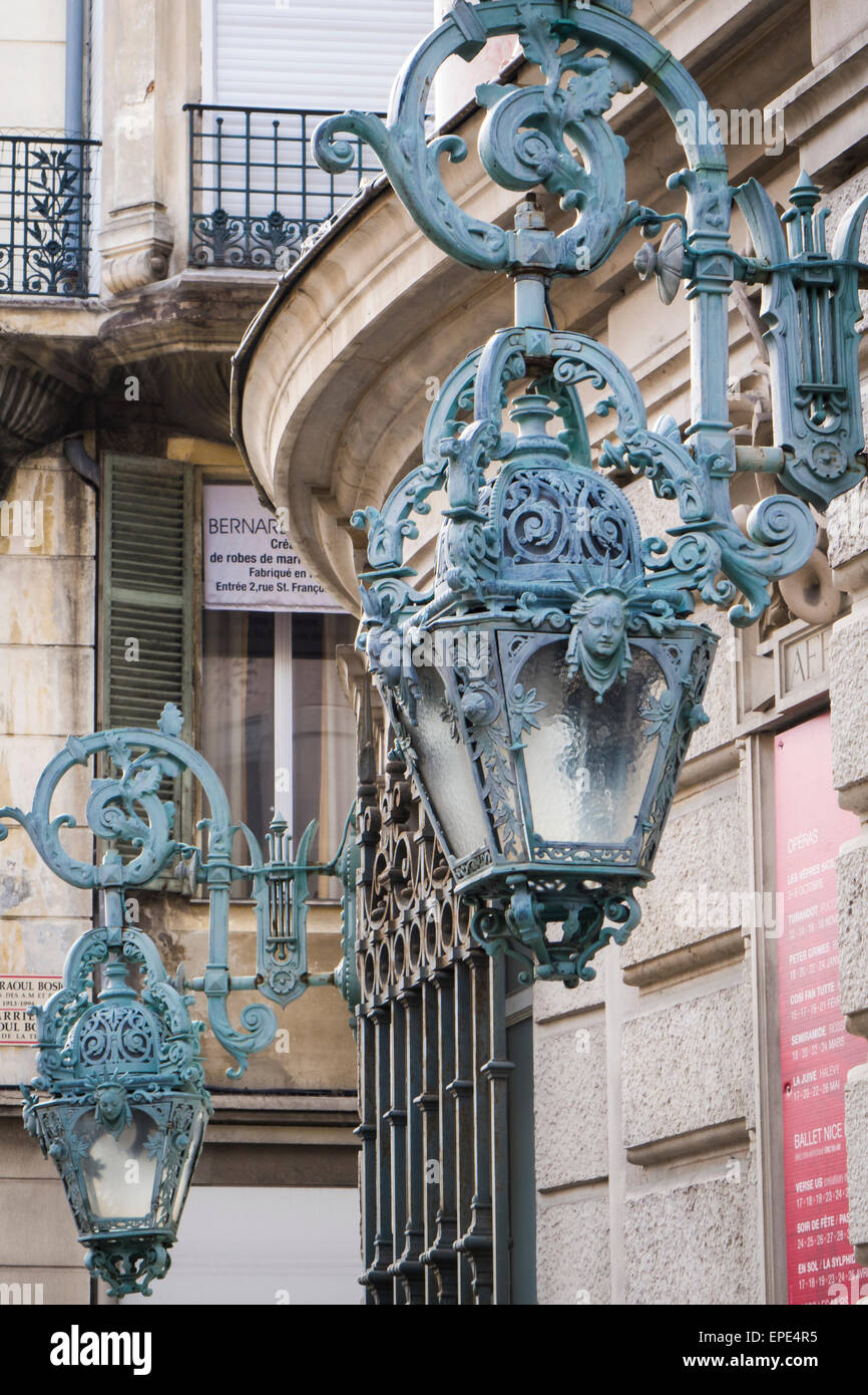 Luce al di fuori Opera House Foto Stock