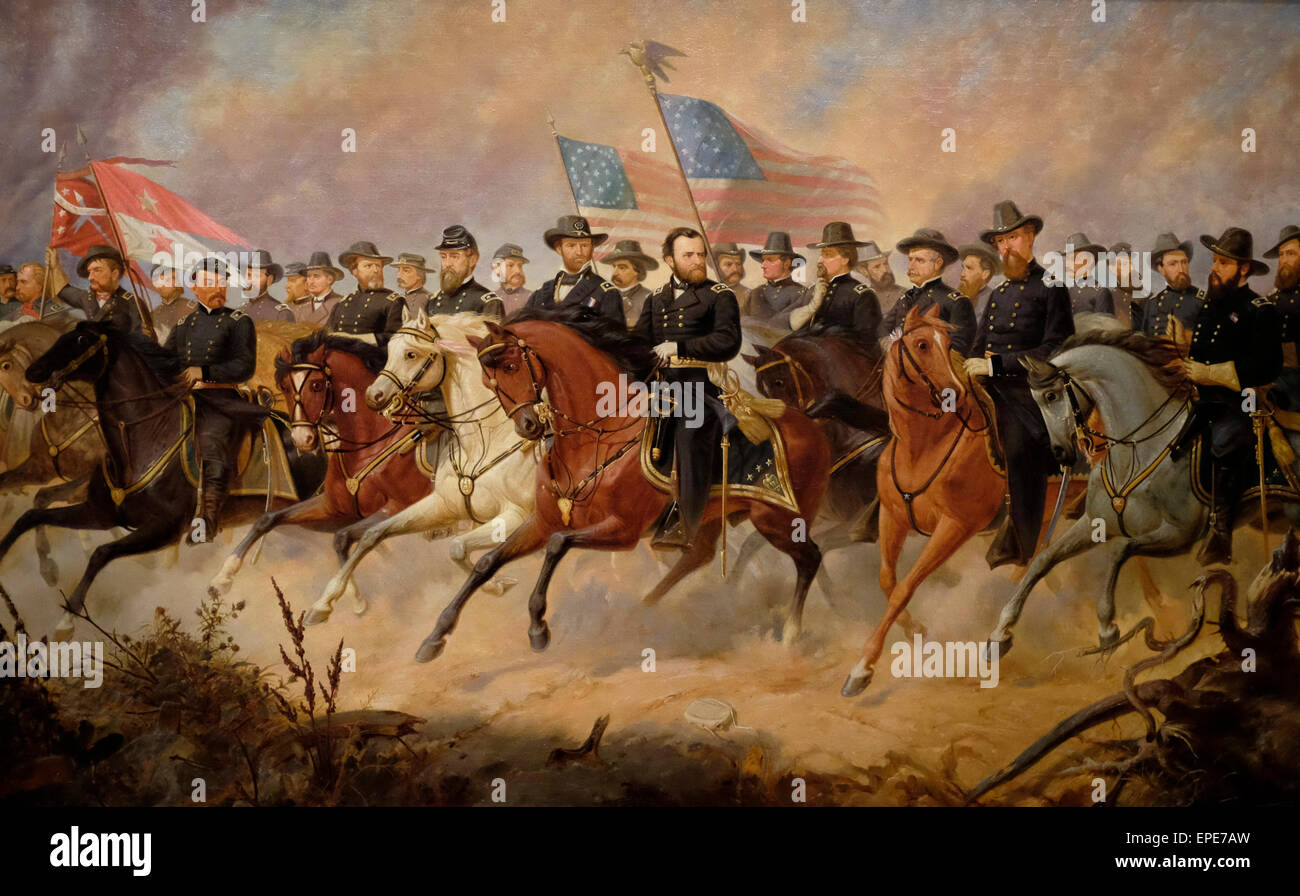 Ulisse Grant e suoi generali alla fine degli USA la guerra civile Ole Peter Hansen Bolling Foto Stock