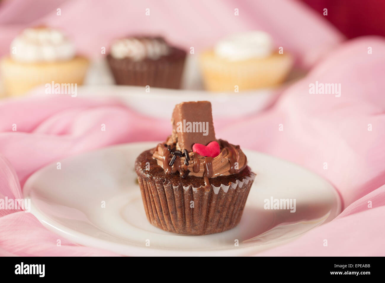 Sapore di cioccolato torta cup Foto Stock