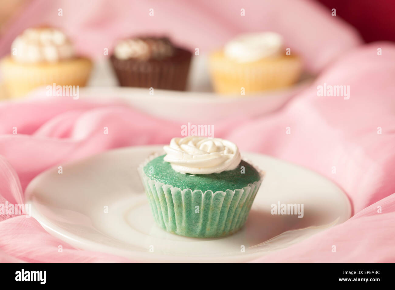 Aroma di menta Cup cake Foto Stock
