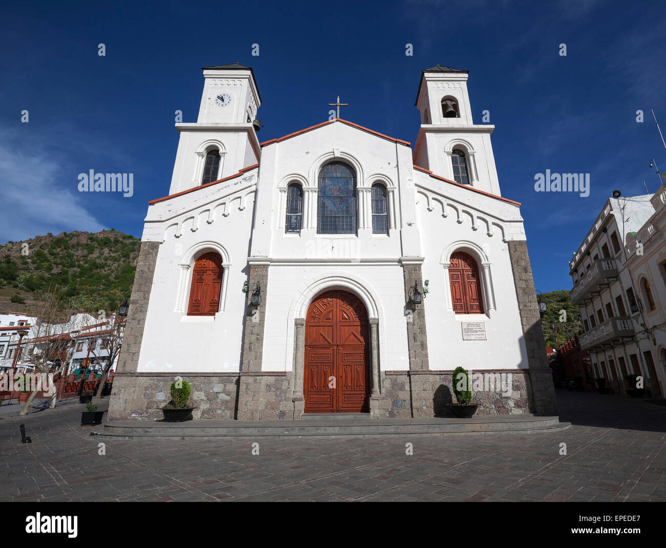 Chiesa in Tejeda, Cruz de Tejeda, Gran Canaria Isole Canarie Spagna Foto Stock