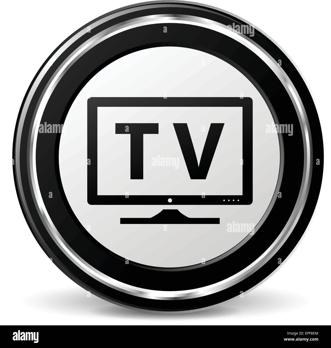 Illustrazione della televisione in bianco e nero e icona di argento Illustrazione Vettoriale
