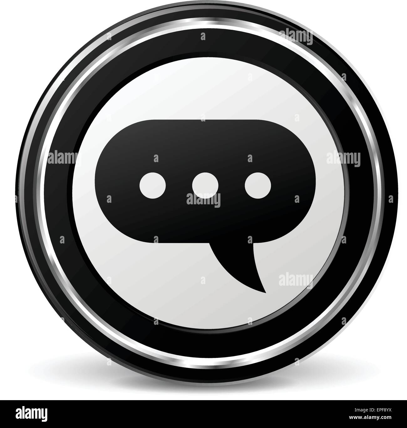 Illustrazione di commento in bianco e nero e icona di argento Illustrazione Vettoriale