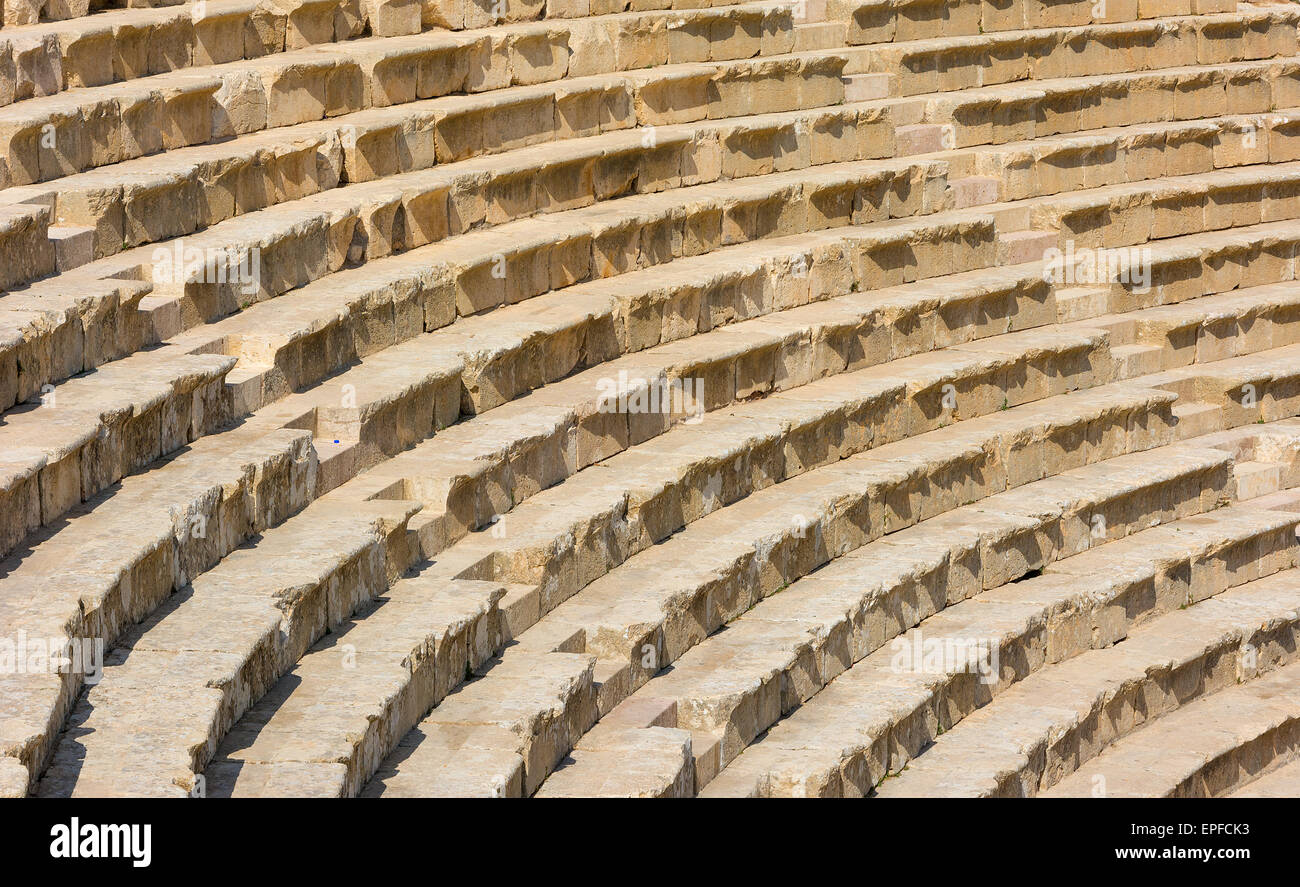 Rovine di Jerash Giordania Scalinata del teatro Foto Stock