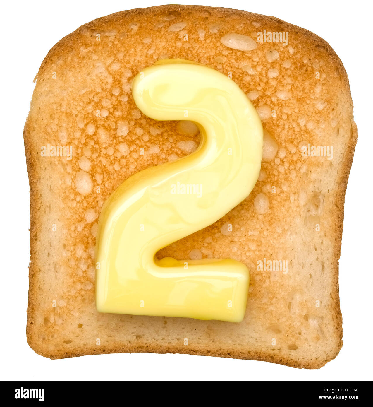 Isolato, Toast con burro numero 2 Foto Stock