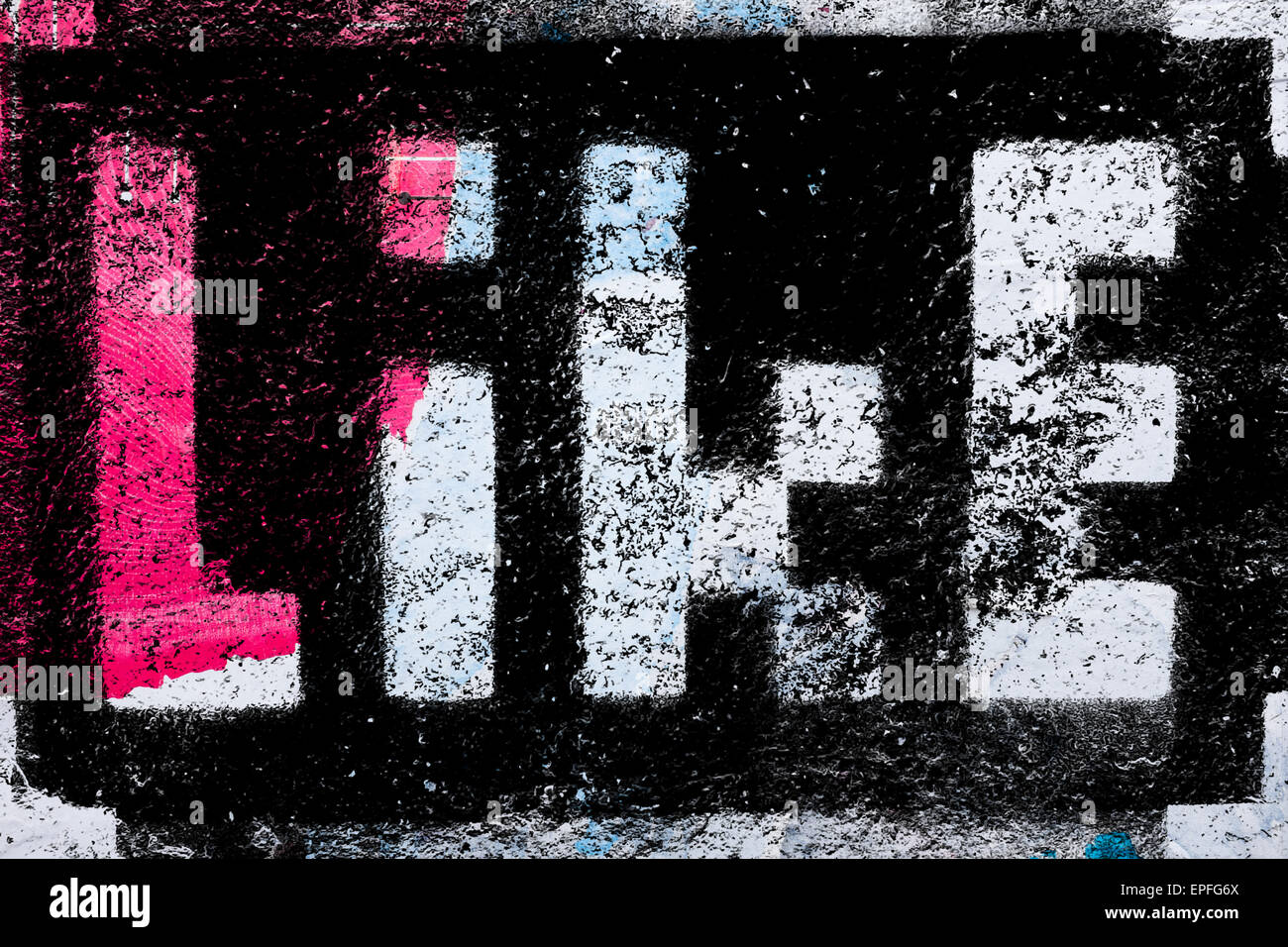 Social media il concetto di rete: disturbato segno con come testo parola isolata su sfondo a trama Foto Stock