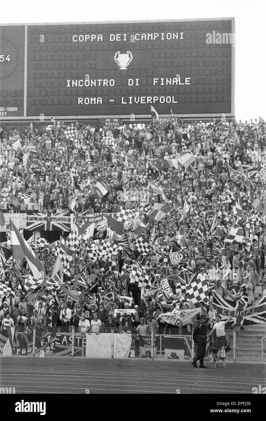 Liverpool v come Roma European Cup finale allo Stadio Olimpico 30 maggio 1984 Punteggio finale: Liverpool 4-2 come Roma Foto Stock