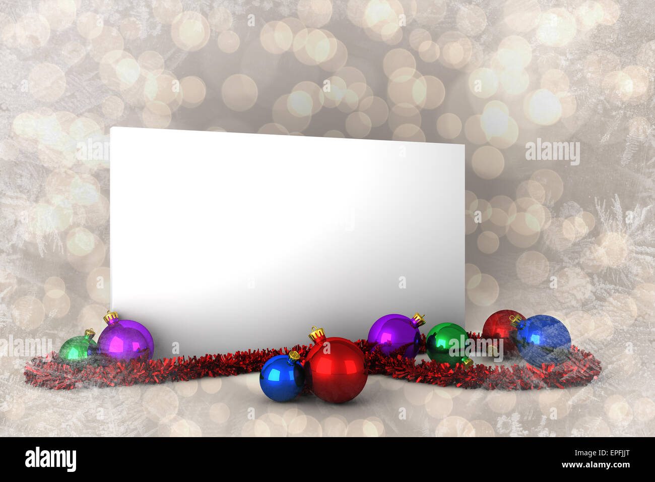 Immagine composita di poster con baubles Foto Stock