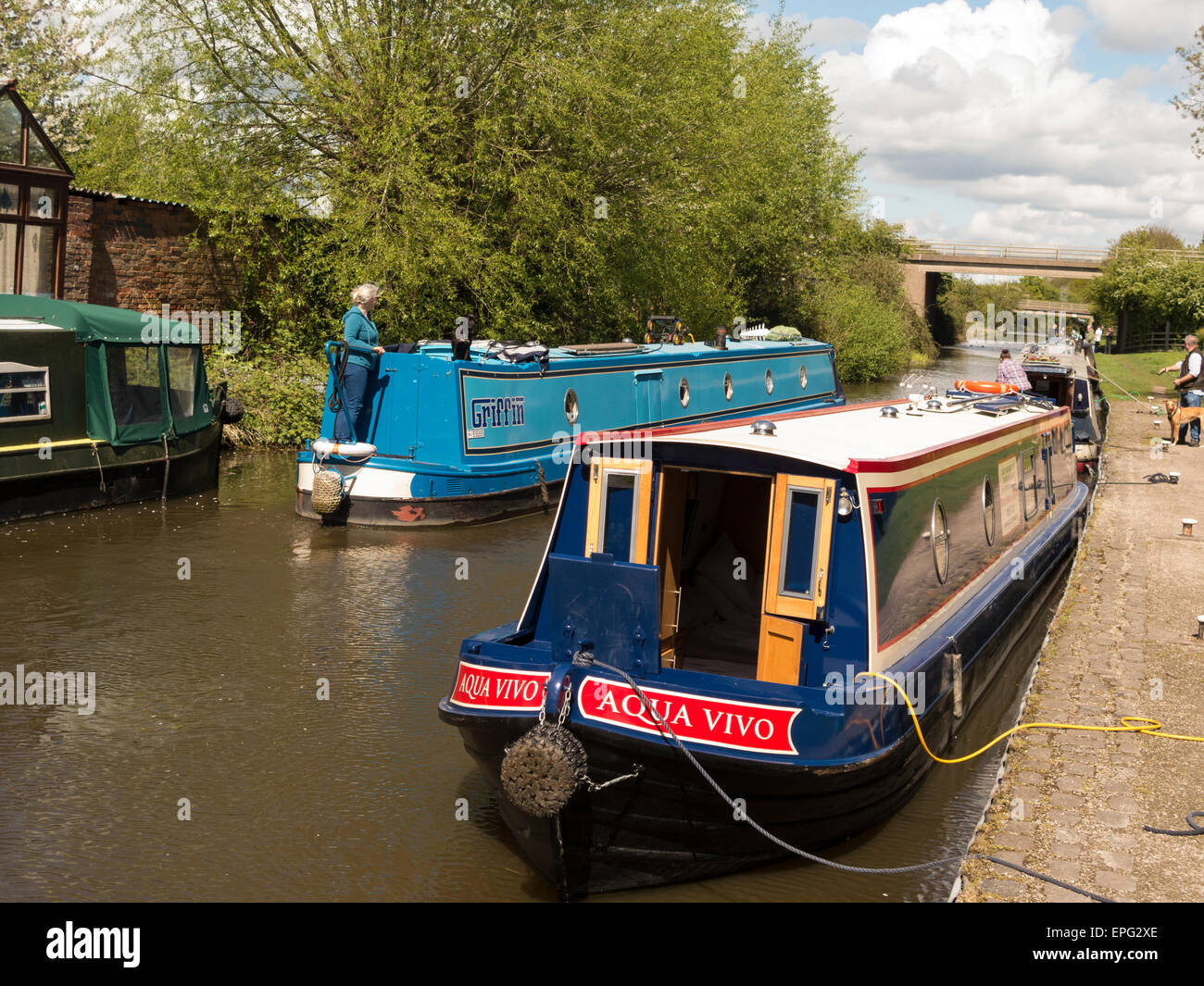 In Trent & Mersey canal, a Alrewas,Staffordshire,UK.preso 07/05/2015 Foto Stock