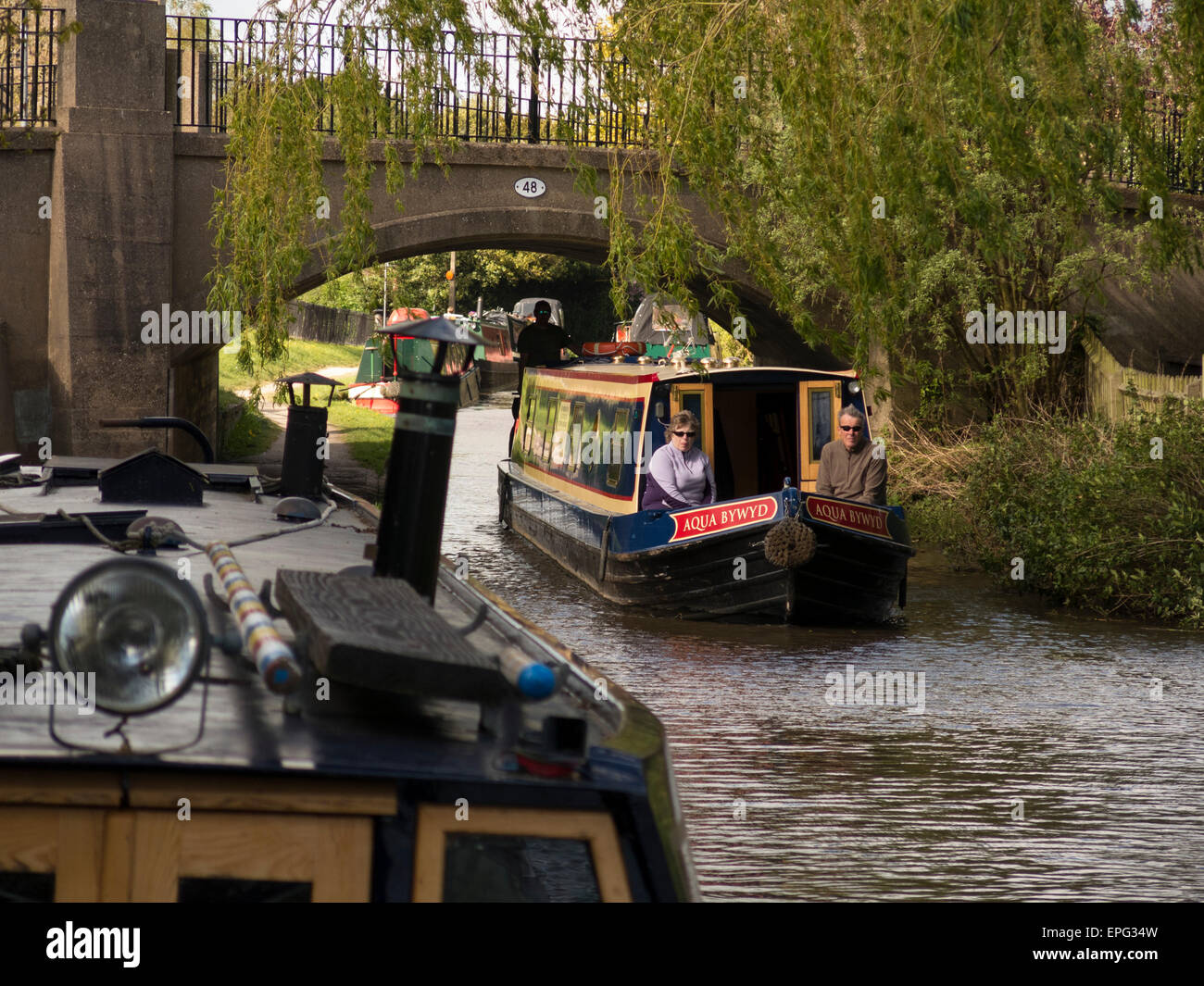 In Trent & Mersey canal, a Alrewas,Staffordshire,UK.preso 07/05/2015 Foto Stock