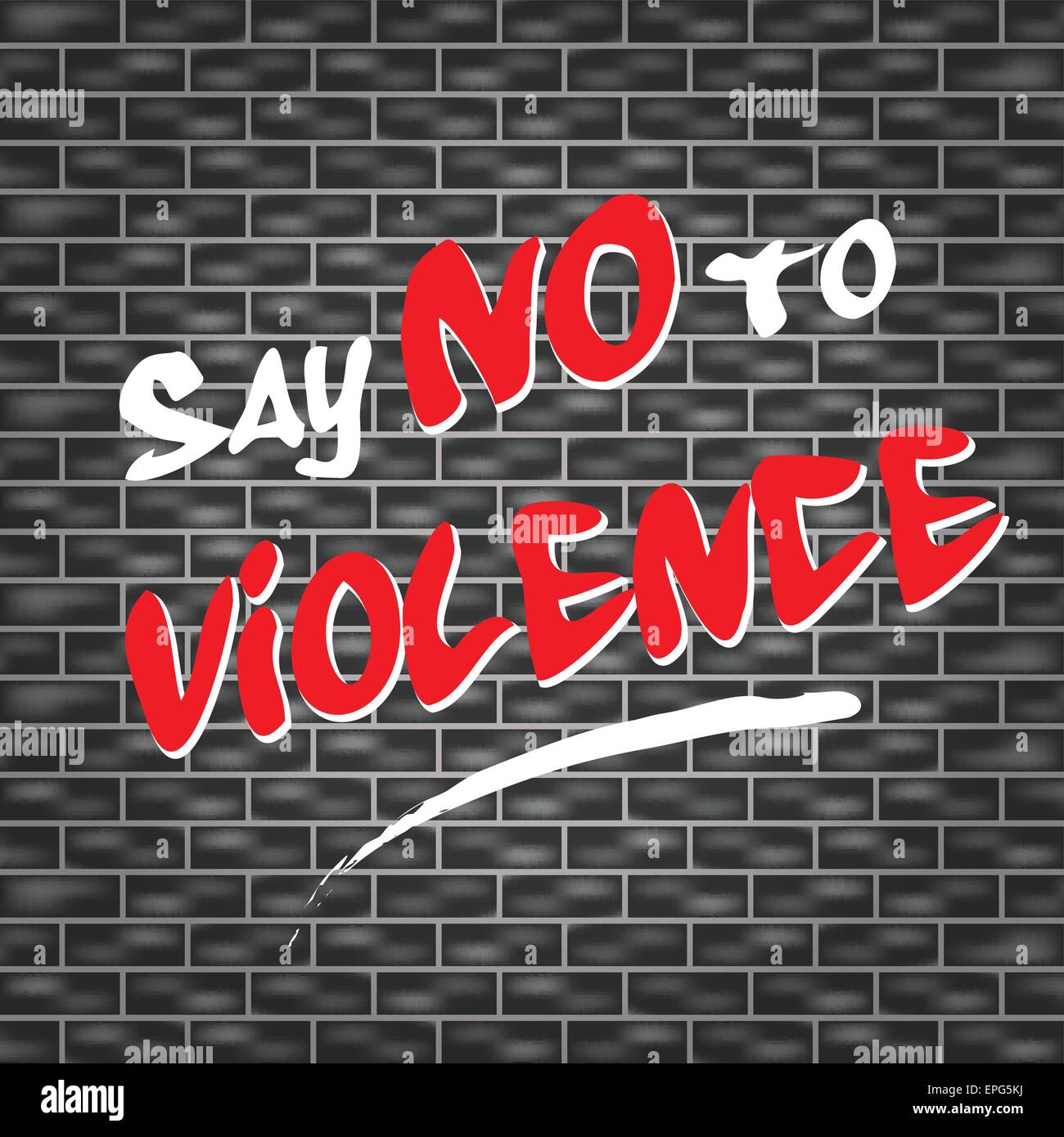 Illustrazione di graffiti per dire no alla violenza Illustrazione Vettoriale