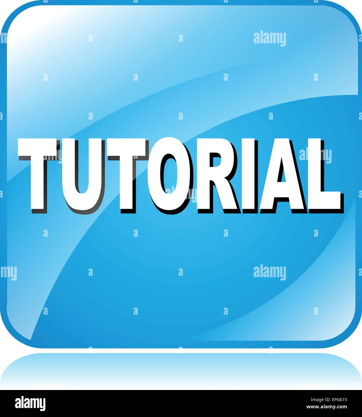 Illustrazione del quadrato blu icona per tutorial Illustrazione Vettoriale
