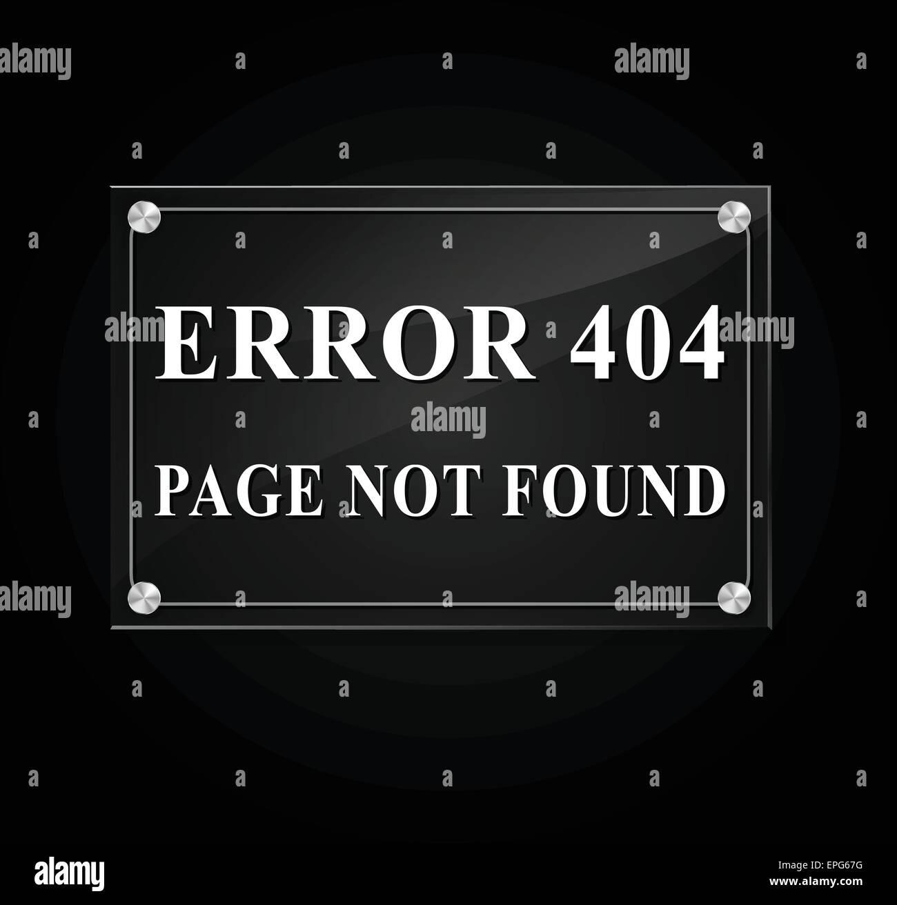 Illustrazione del sito web nella pagina di errore messaggio su sfondo nero Illustrazione Vettoriale