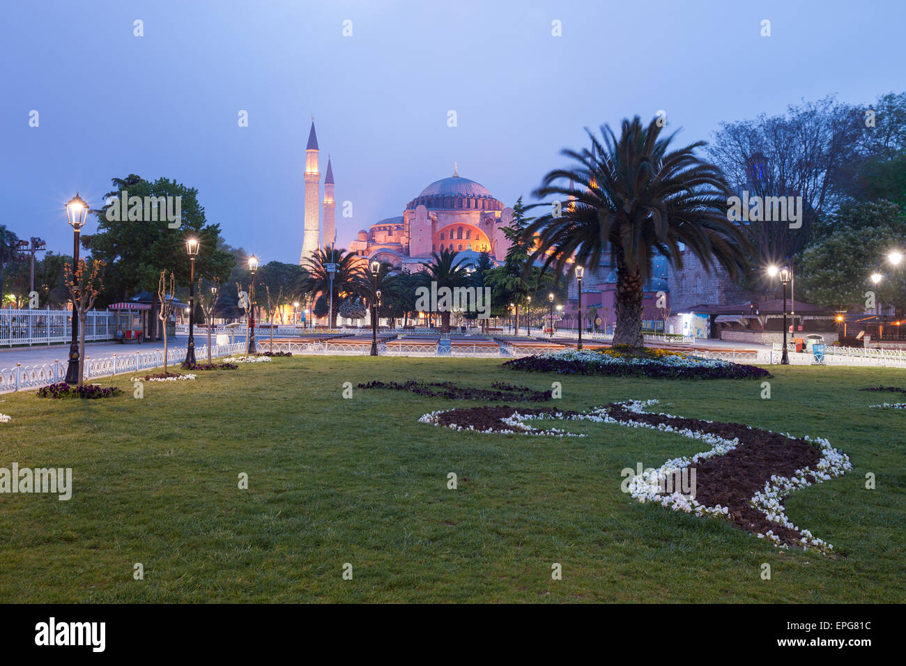 La basilica di Santa Sofia (Hagia Sophia) la chiesa, la moschea e il museo ad Istanbul in Turchia Foto Stock