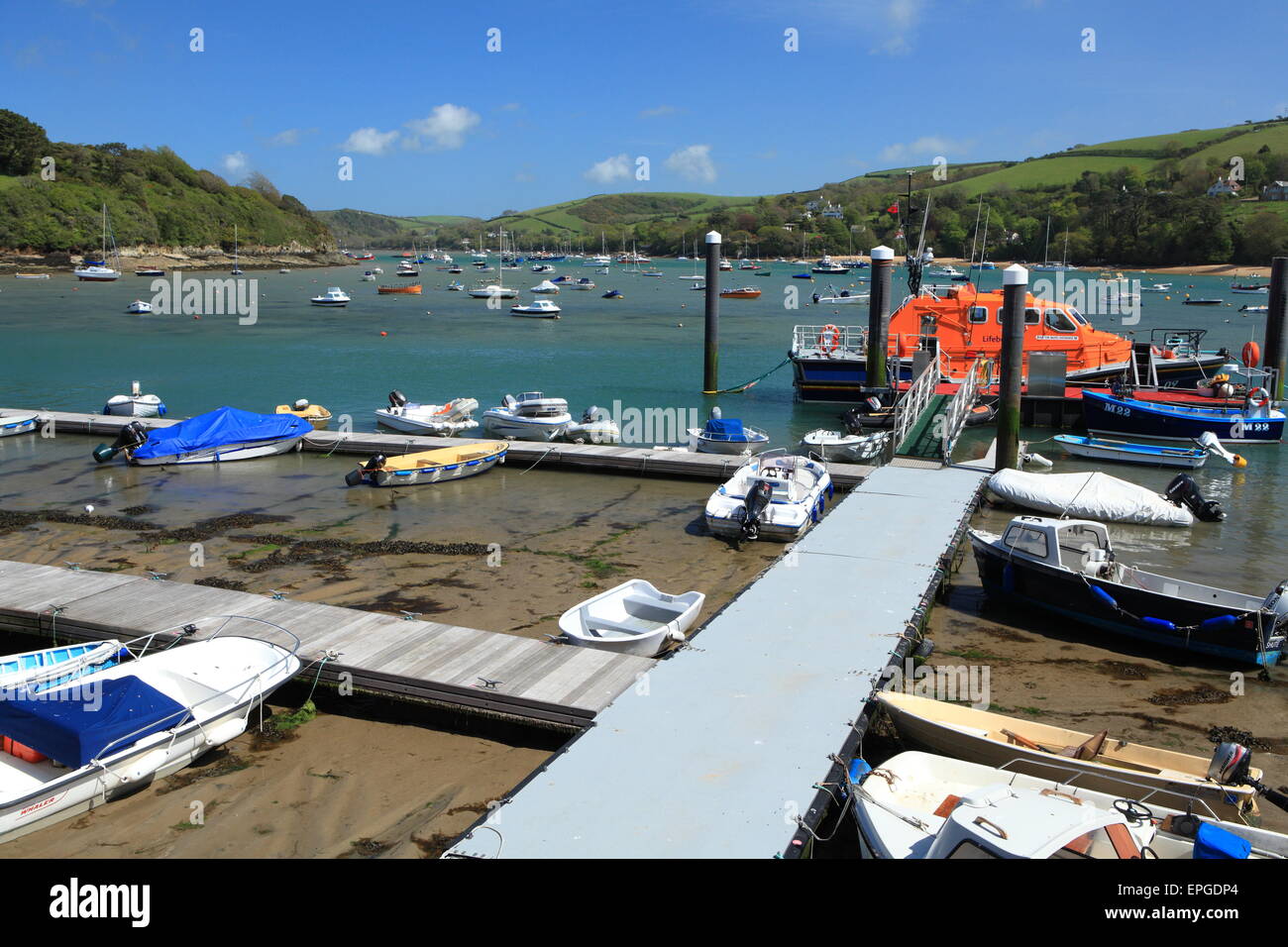 Salcombe estuario, Sud prosciutti, Devon, Inghilterra, Regno Unito Foto Stock