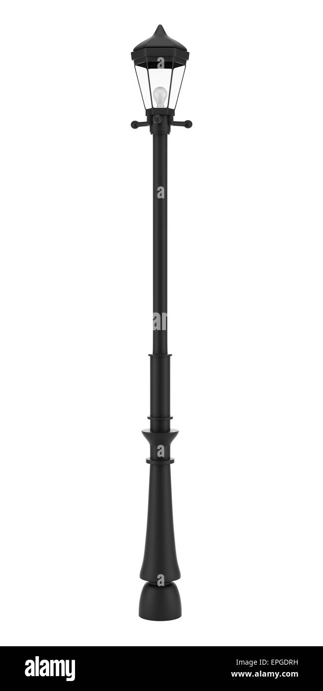 Vintage lampione isolato su sfondo bianco Foto Stock