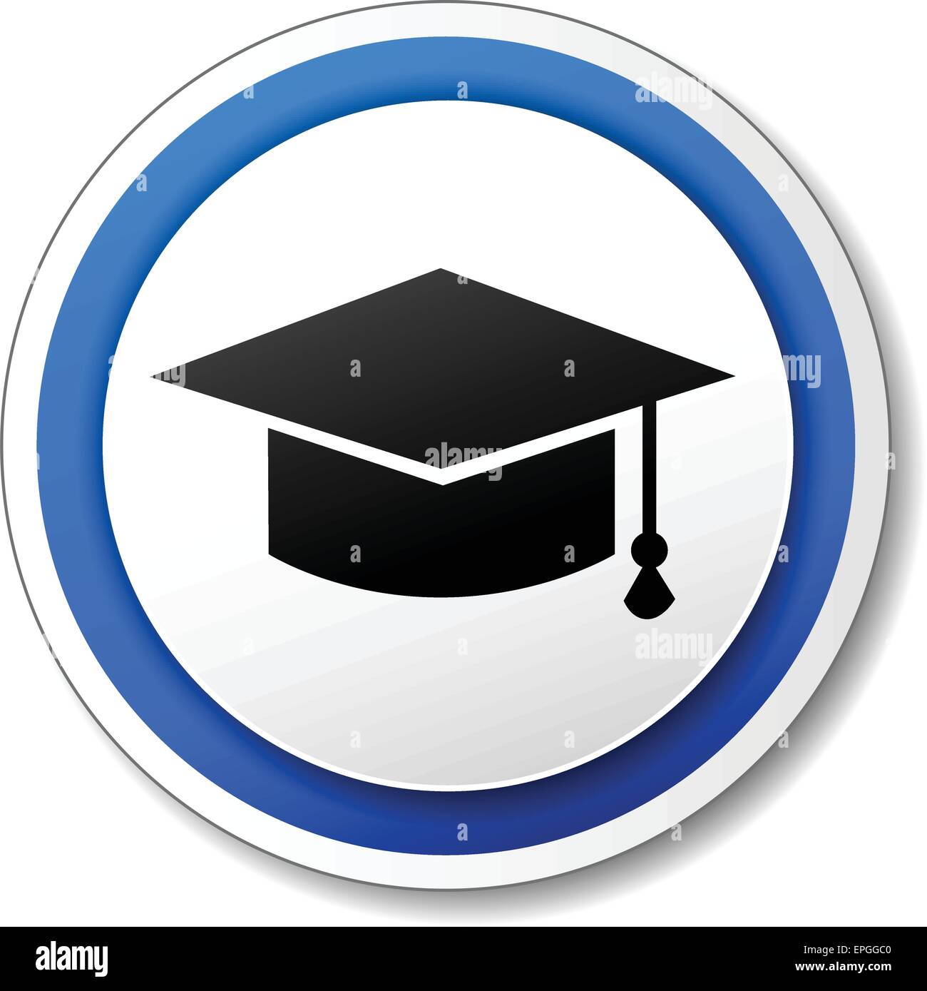 Illustrazione del cerchio icona blu per l'istruzione Illustrazione Vettoriale