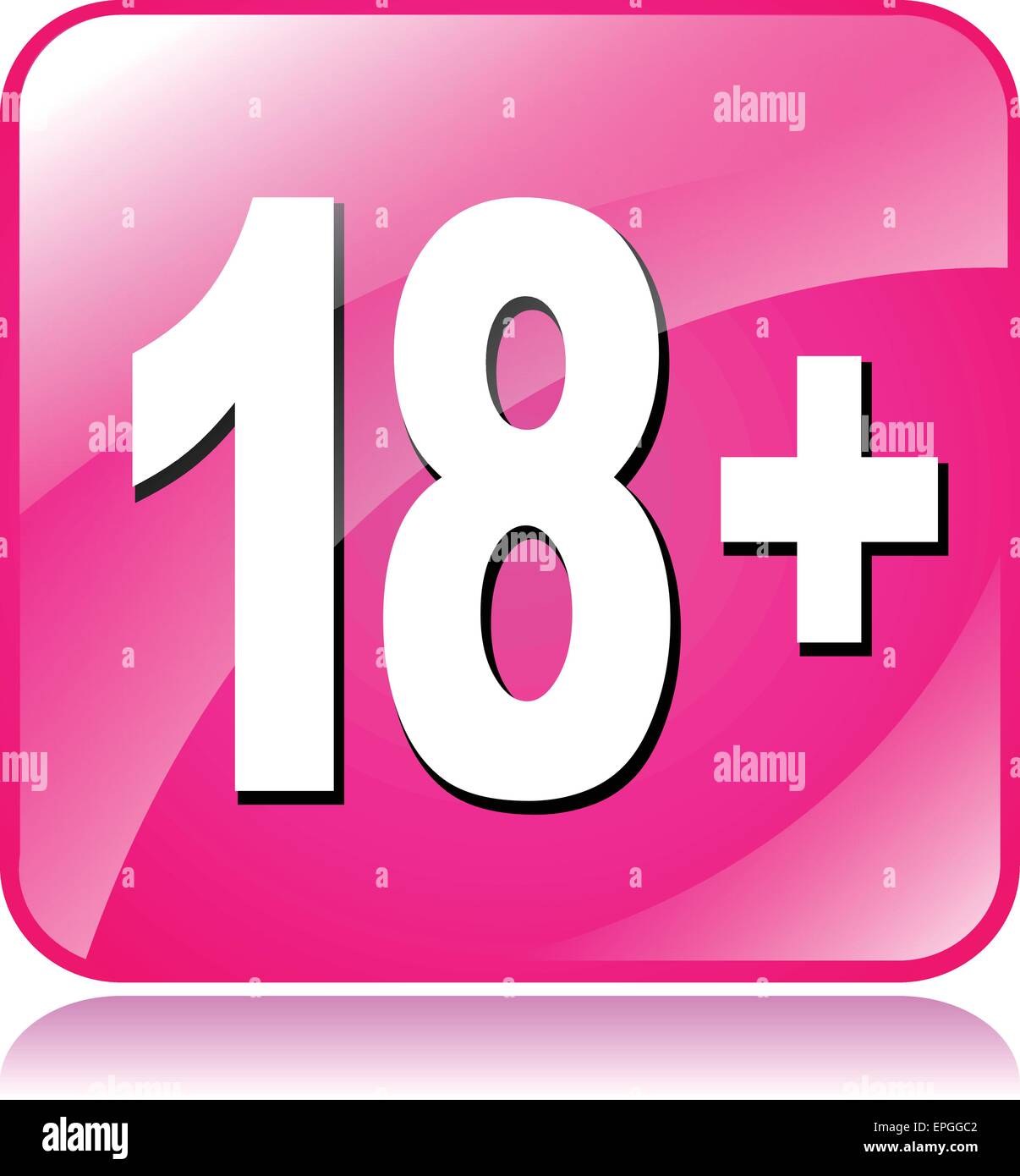 Illustrazione di rosa icona quadrata per diciotto plus Illustrazione Vettoriale