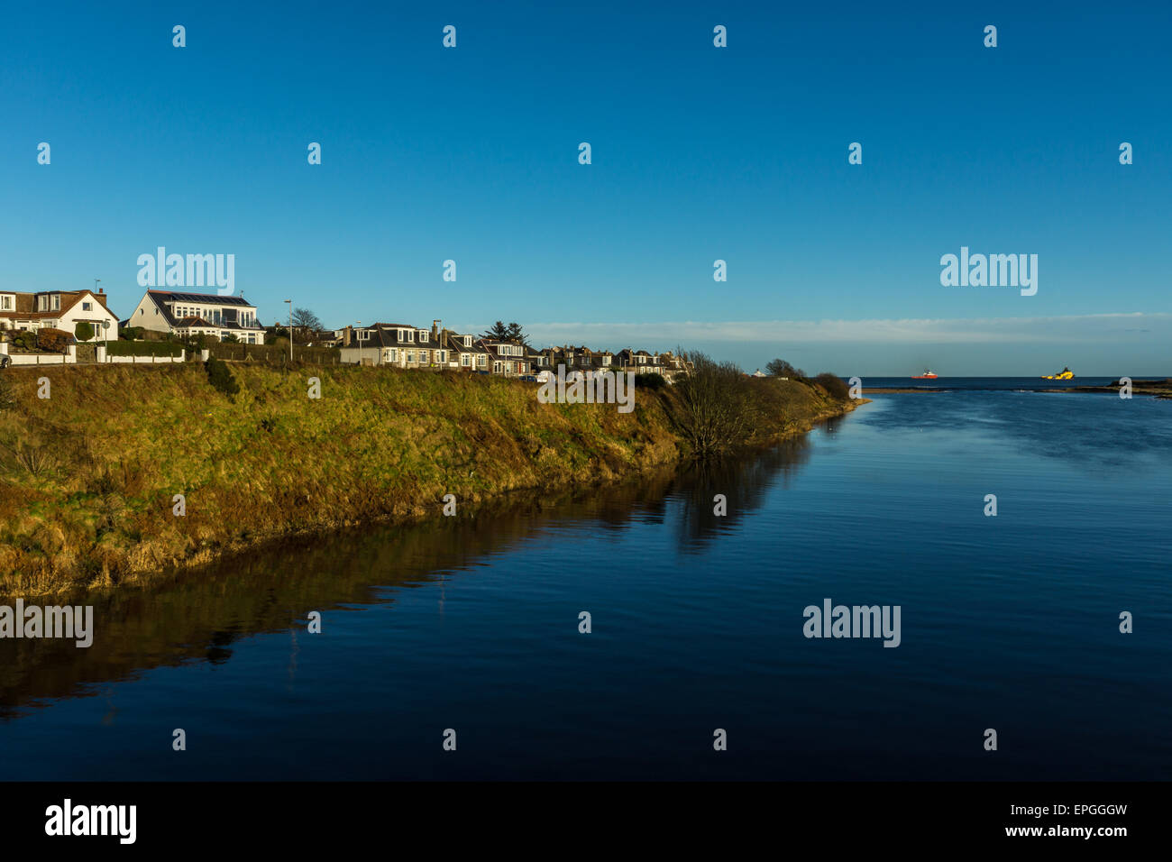 Fiume Don estuario, Aberdeen Scotland. Foto Stock