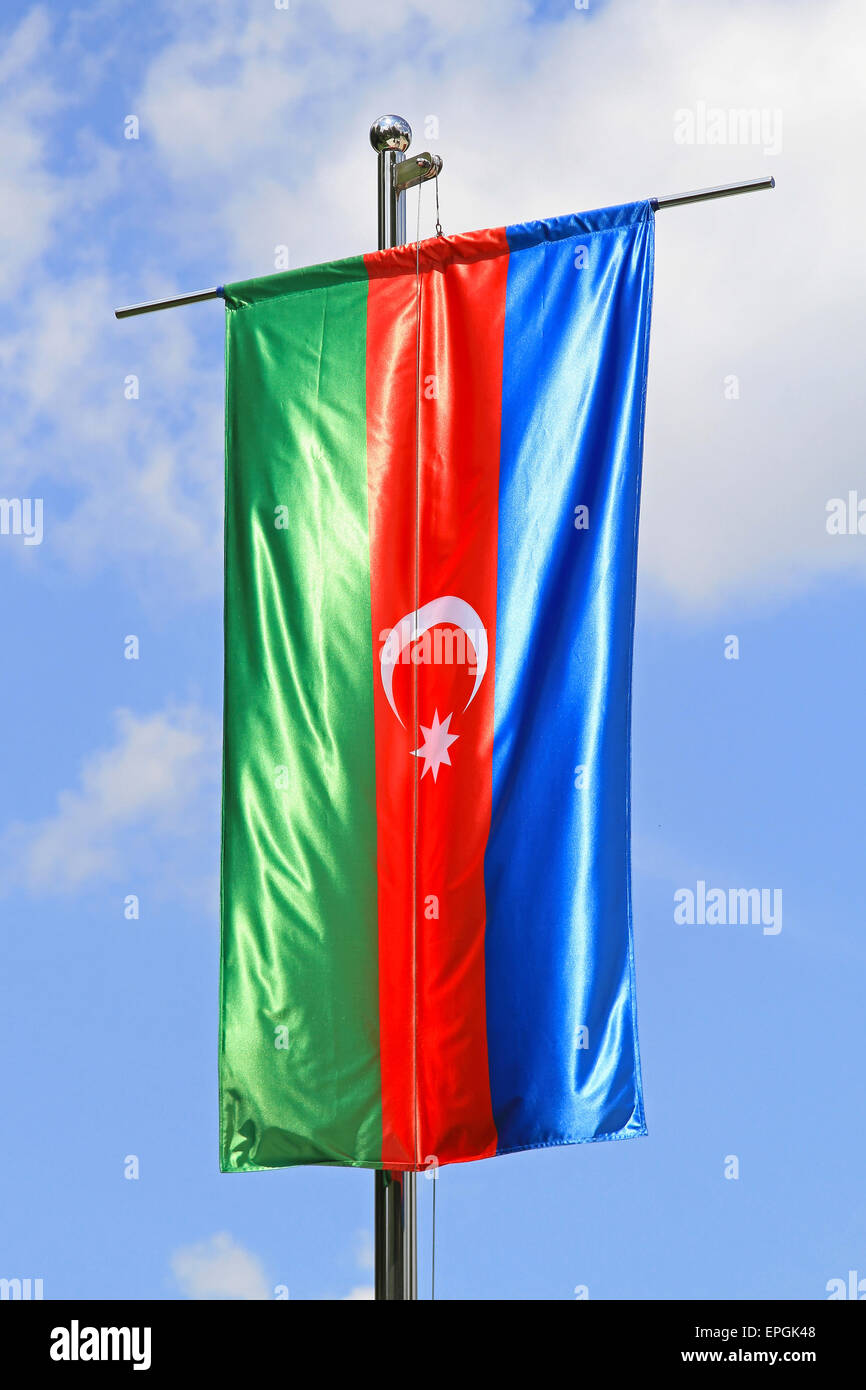 Bandiera di Azerbaigian Foto Stock