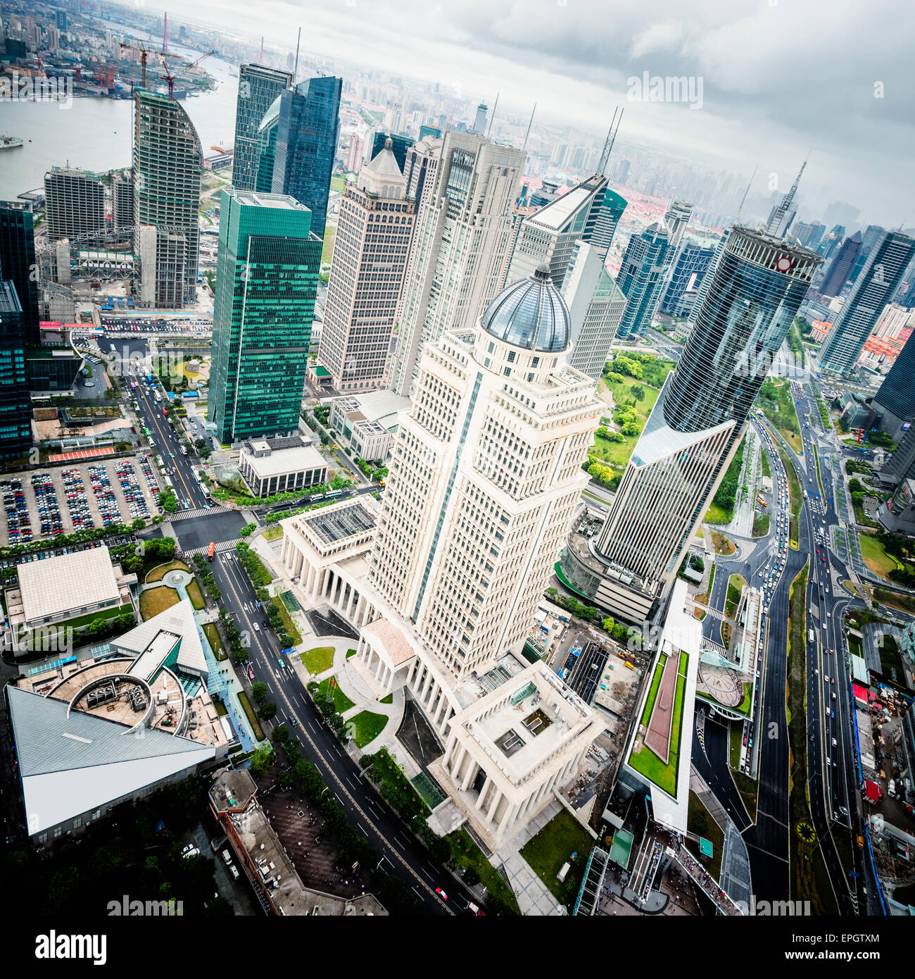 Lujiazui finanziario Center Foto Stock