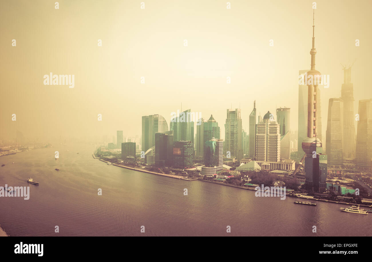 Tramonto a Shanghai in Cina Foto Stock