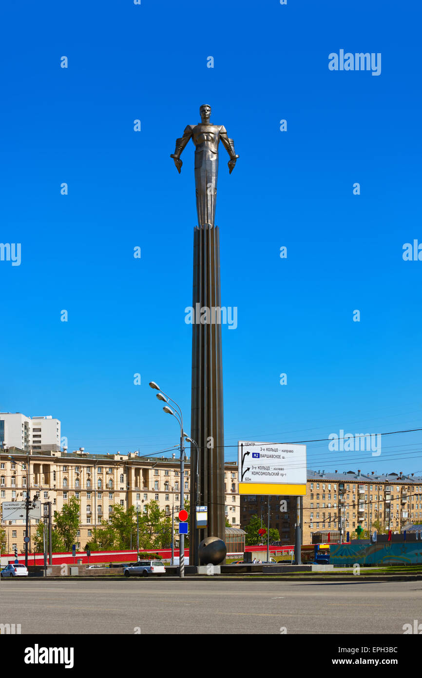 Yuri Gagarin monumento - Mosca Russia Foto Stock