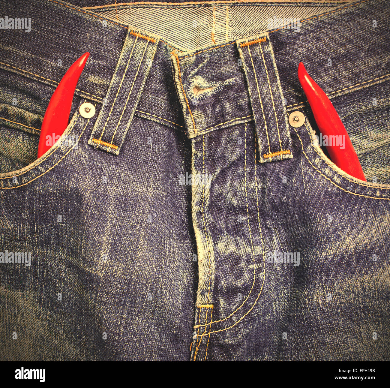 Diavolo jeans blu Foto Stock