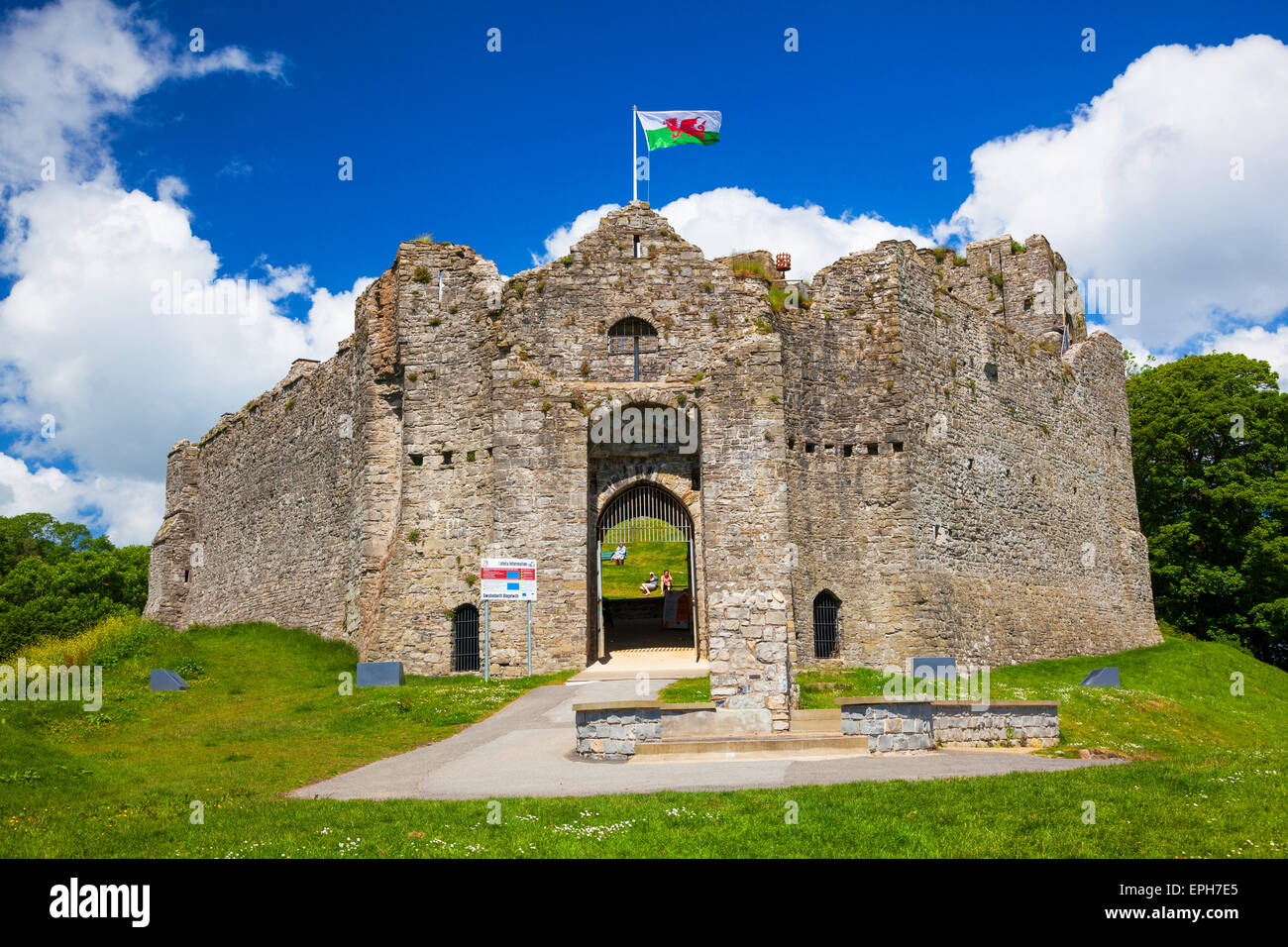 Oystermouth Castle, Mumbles, Swansea, Gower, Galles, Regno Unito Foto Stock