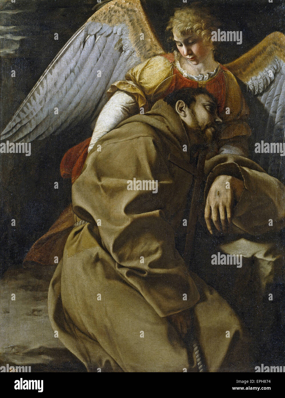 Orazio Gentileschi San Francesco detenute da un angelo Foto Stock