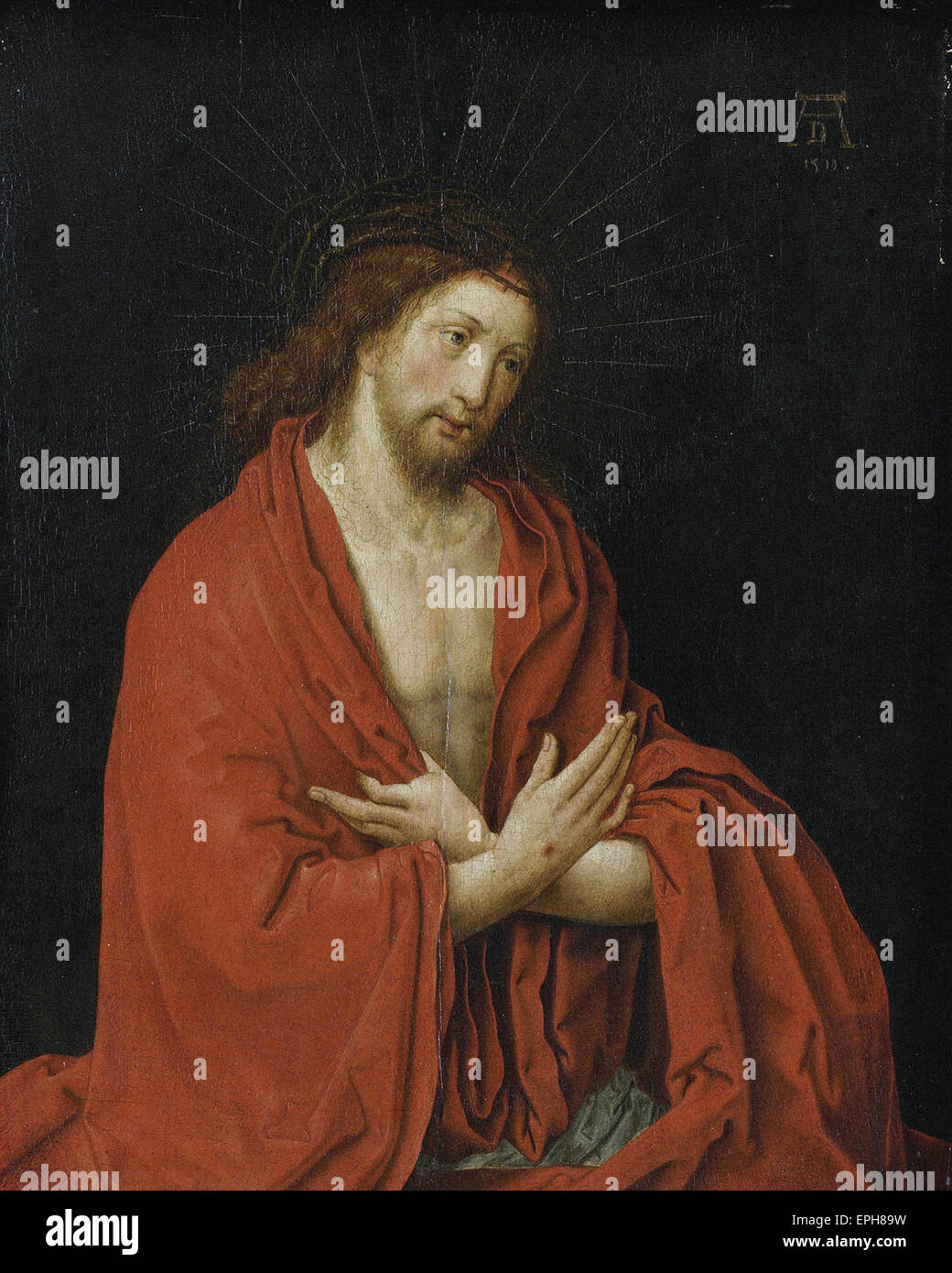 Lucas van Leyden Cristo con la corona di spine Foto Stock