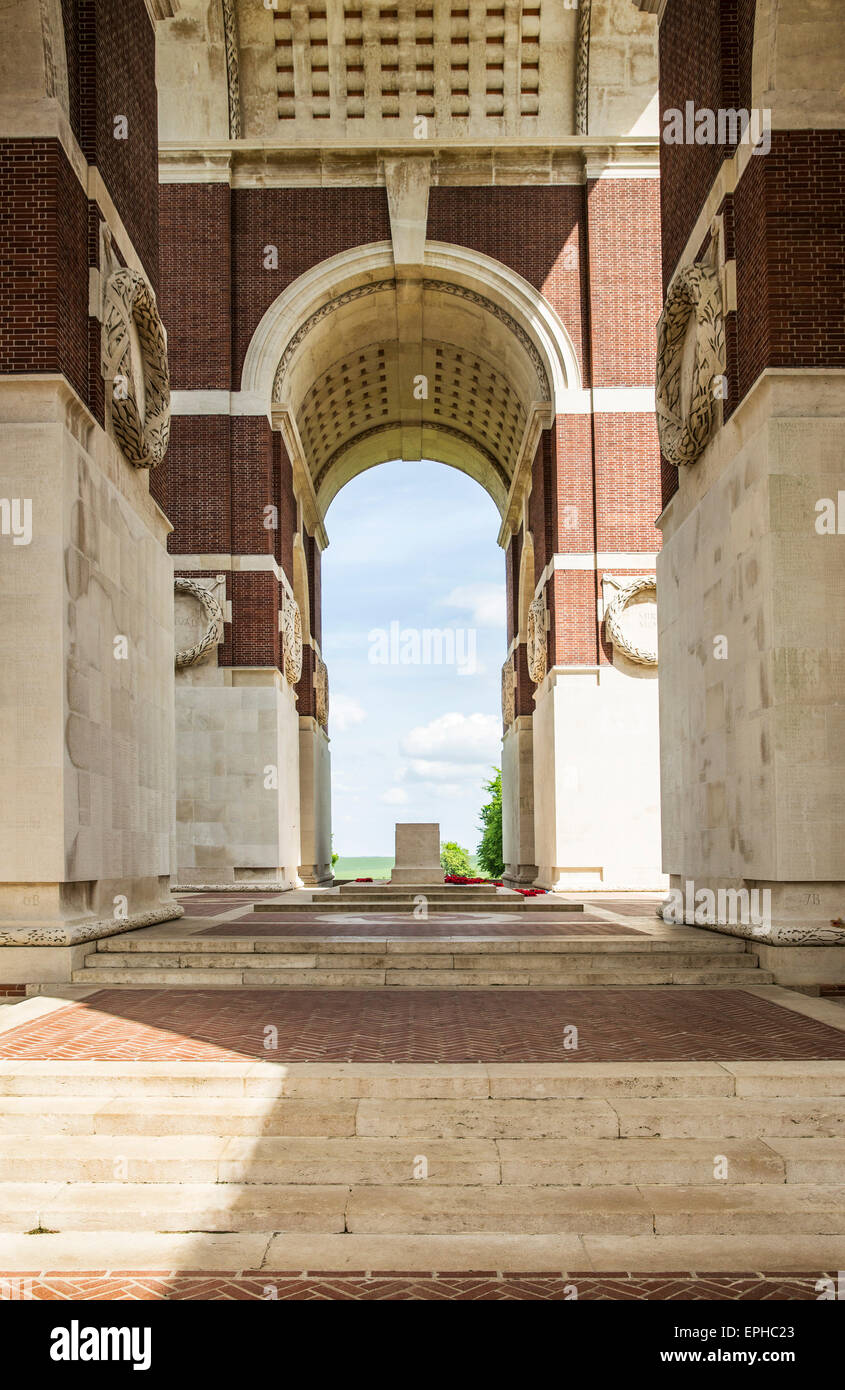 Thiepval arco del memoriale per la mancanza della Battaglia delle Somme della Grande Guerra Francia Foto Stock