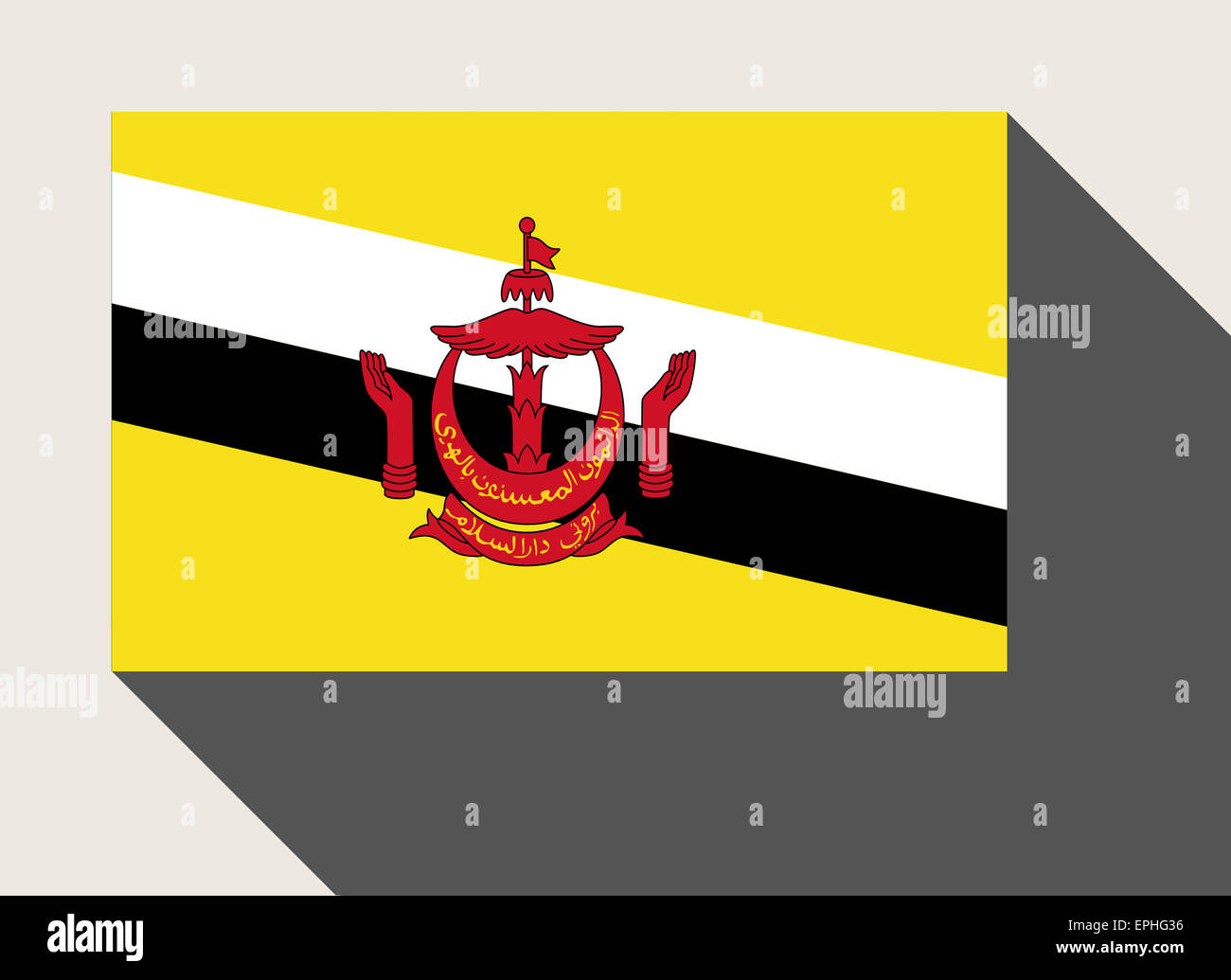 Brunei bandiera in flat web design di stile. Foto Stock