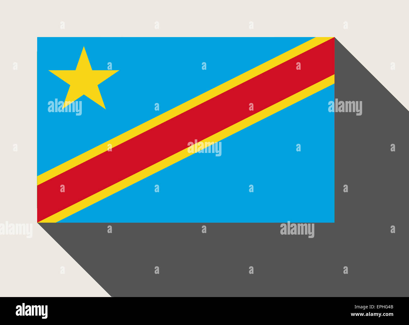 Repubblica democratica del Congo bandiera in flat web design di stile. Foto Stock