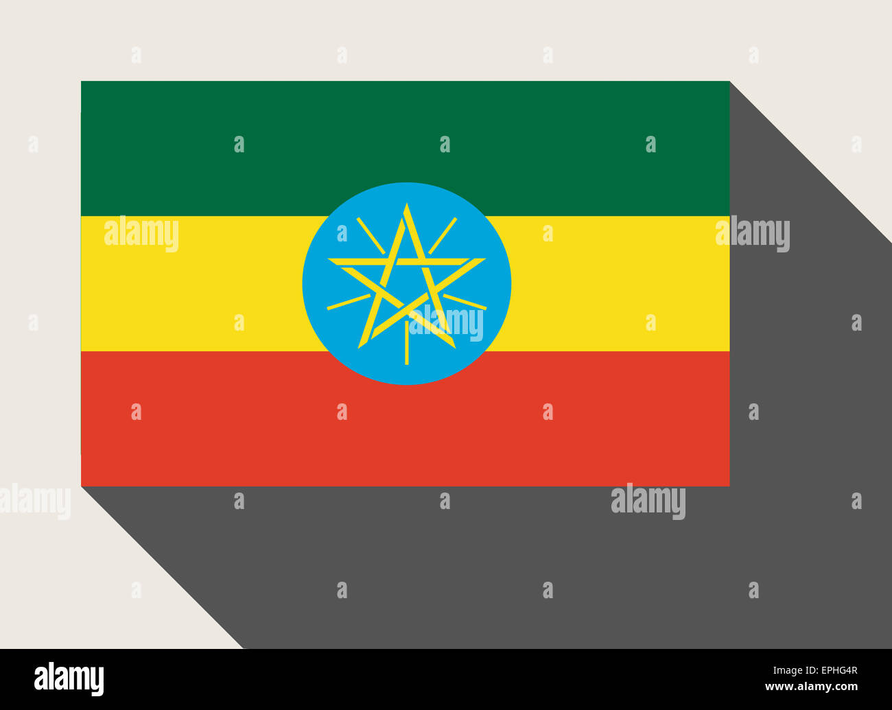 Etiopia bandiera in flat web design di stile. Foto Stock