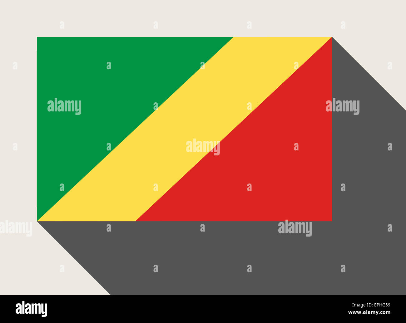 Repubblica del Congo bandiera in flat web design di stile. Foto Stock