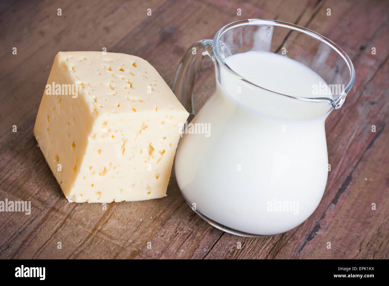 latte e formaggio Foto Stock