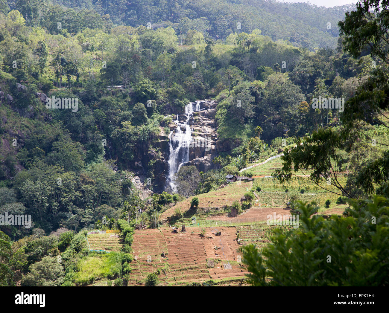 Poco Rawana o Ravana cade la cascata, Ella, Badulla District, provincia di Uva, Sri Lanka, Asia Foto Stock